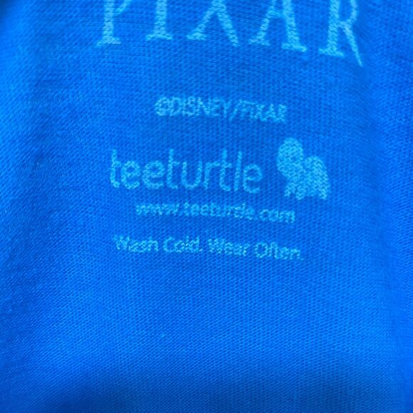 Teeturtle Disney Pixar Ladies Medium Blue T-Shirt Featuring Up Balloon Design - Picture 7 of 7